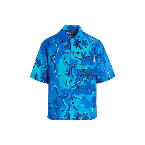 Marni SS23 Ocean Blue Мужские Рубашки