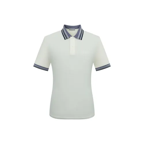 SAINT ANGELO Поло Мужское Кожа Тон Белый