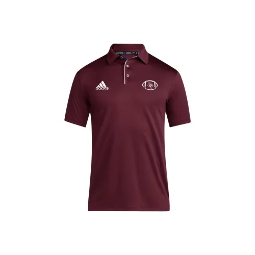 Adidas SportswearAggies Поло Мужское Каштановый Белый