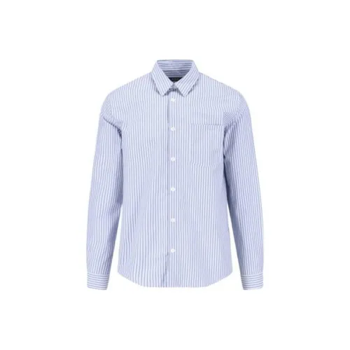 A.P.C. Joint Paragraph Blue Men's Shirts A.P.C. Joint Paragraph Синий Мужские Рубашки