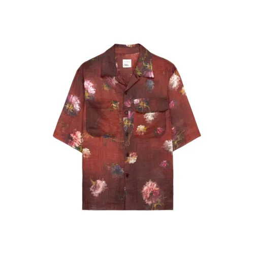 ZARA Red Men's Shirts ZARA Красные Мужские Рубашки