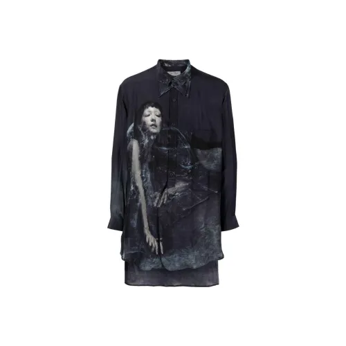 Yohji Yamamoto Темно-синие мужские рубашки