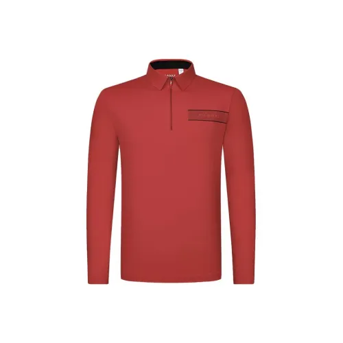 FILA GOLF серия Поло Мужское Флуоресцентный Огонь Красный