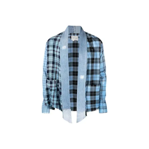 GREG LAUREN Blue Men's Shirts GREG LAUREN Синий Мужские Рубашки