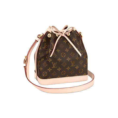 LOUIS VUITTON NOE Покрытый холст с кожаными вставками сумка-ведро сумка через плечо маленькая женская коричневый