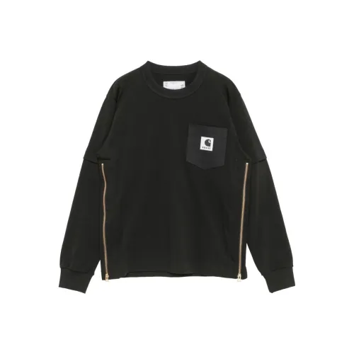 Sacai совместный бренд Черные мужские свитшоты
