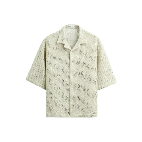 ZARA Выстиранные Зеленые Мужские Рубашки