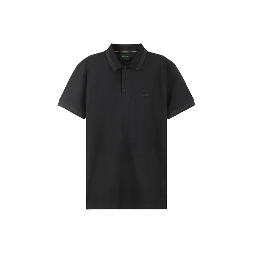 Hugo Boss Обсидиан Черный Мужская Рубашка Поло