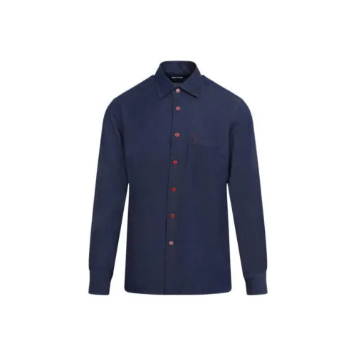 KITON Мужские рубашки морского синего цвета