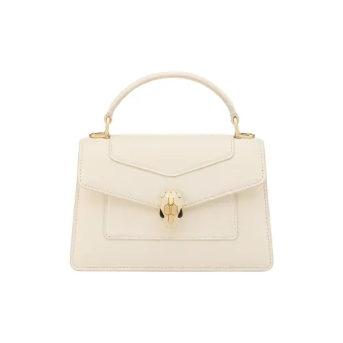 BVLGARI Serpenti Forever Series Телячья кожа Одно плечо Сумка Мини Женская Белая