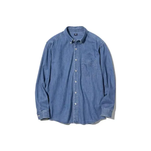 UNIQLO Небесно-голубой Унисекс Рубашки