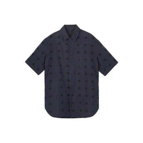 CROQUIS 406 Темно-синий Синий Смешанный Цвет Мужская Рубашка