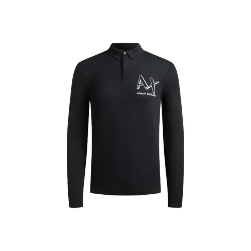ARMANI EXCHANGEAE FW23 Поло Мужское Черное