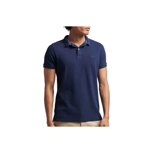 SUPERDRY Поло Мужское Темно-синий