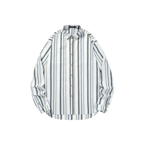 GENANX Рубашка Унисекс Серо-белые полосы
