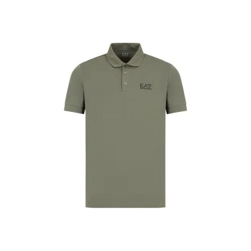 Emporio Armani EA7 Армейский Зеленый Мужское Поло
