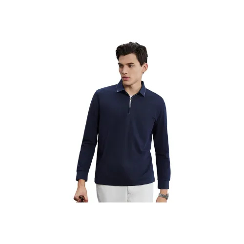 Red Bean Длинный рукав Polo T-рубашки Мужской