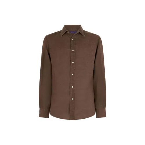 Ralph Lauren Purple Label SS25 Рубашка Мужская Кофейного цвета