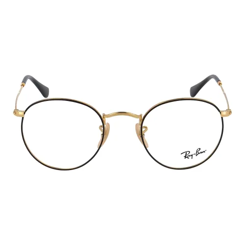 Очки RayBan с диоптриями черные золотые унисекс