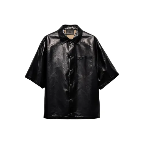 PRADA SS25 Рубашка Мужская Черный Песочный