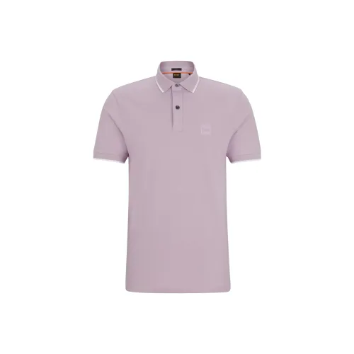 Hugo Boss Slim Fit Polo из вымытого эластичного хлопка мужское фиолетовое