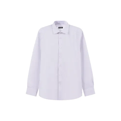 Zegna SS24 Рубашка Мужская Светло-фиолетовая