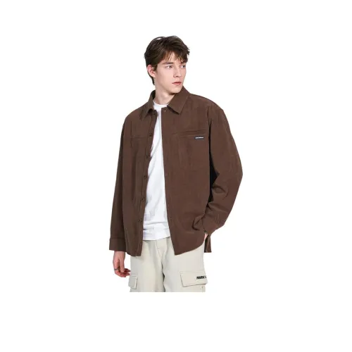 FAIRWHALE Рубашка Мужская Кофейно-Коричневая