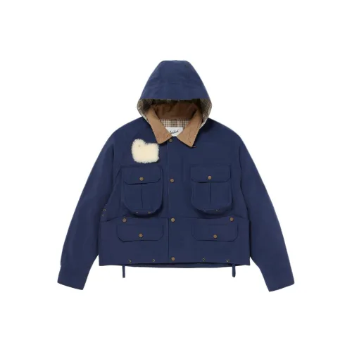 WOOLRICH SS25 Куртки и Пальто Унисекс Синий
