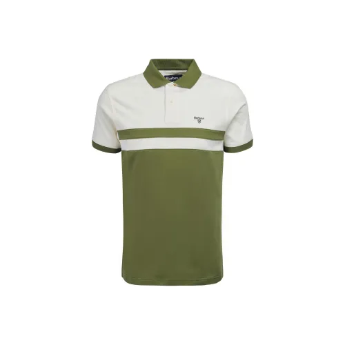 BARBOUR Мужская поло оливково-зеленого цвета