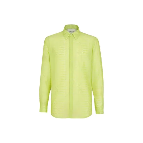 FENDI Неоновые Желтые Мужские Рубашки