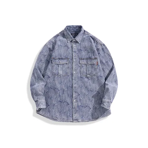 PEACEBIRD MEN Темно-синий 1 Мужская рубашка