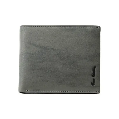 PIERRE CARDIN Кошелек из крупнозернистой текстуры коровьей кожи мужской серый