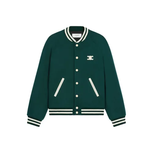 CELINE SS25 Бейсбольная куртка Мужская Зеленая