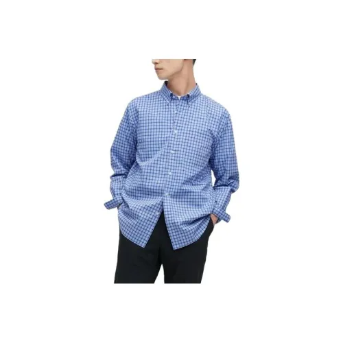 UNIQLO Небесно-голубой Мужские Рубашки