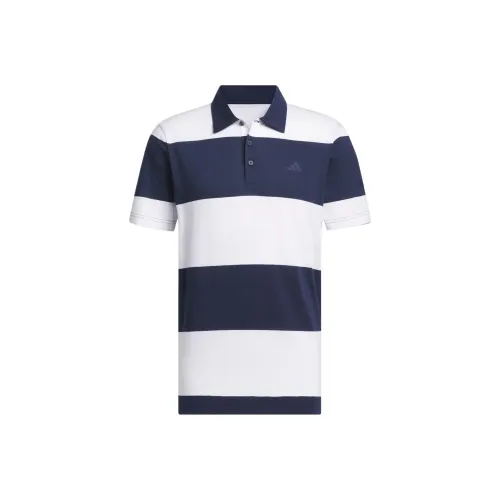 Adidas Colorblock Rugby Stripe Polo Polo Мужской Синий Белый