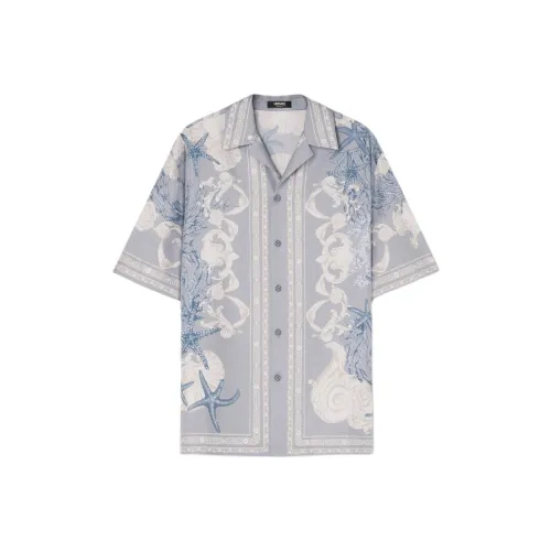 VERSACE LA Vacanza Праздника Коллекция SS24 Рубашка Мужская Синяя