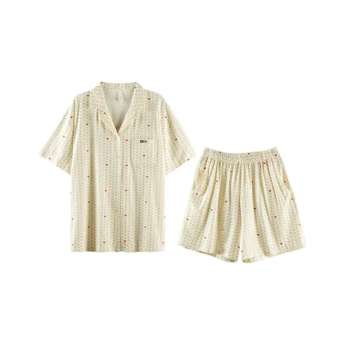 Q'NIANMA Пижамный комплект Женские Мягкий Абрикос