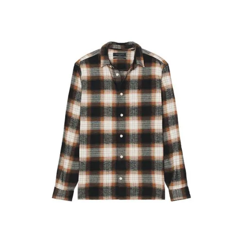 ALLSAINTS Рубашка Мужская Серый Оранжевый