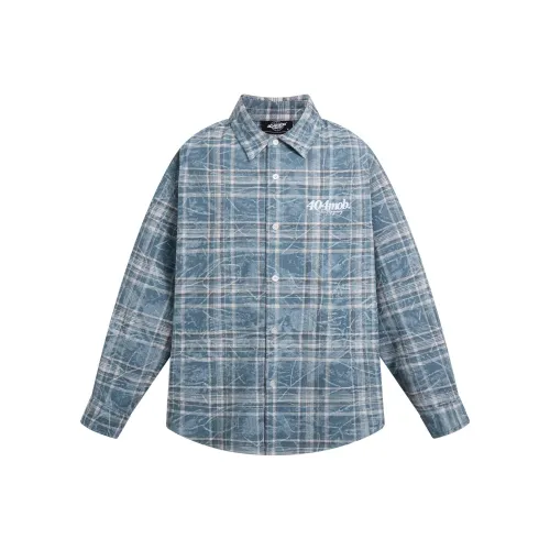 404MOB GANG Рубашка Унисекс Выстиранный Синий