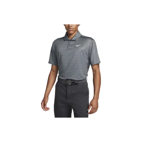 nike Dri Fit Полосатый GOLF Поло Мужское Дымчато-серый