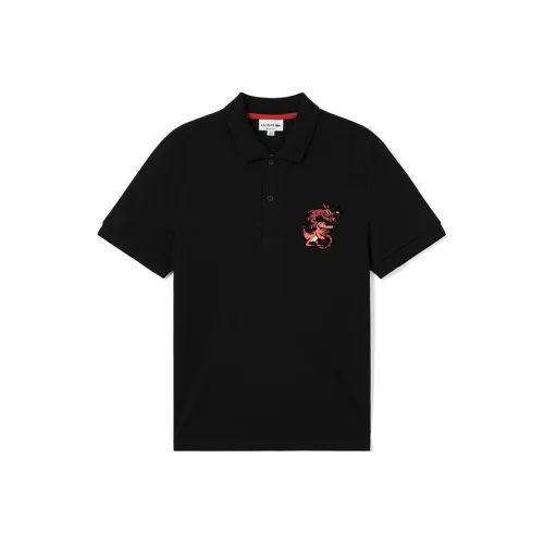 LACOSTE Серия Китайский Новый Год Дракона Мужская Поло Черная