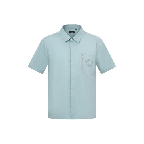 RARE Короткий рукав рубашка мужская синяя