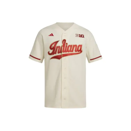 Adidas Indiana Full Пуговица Джерси Рубашка Мужская Айвори