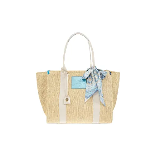 Kurt Geiger London Raffia Mosaic Ткань Tote Bag Shopping Bag Large Women's Beige