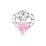 Розовый бриллиант, сердце, ухо, манжета [один]