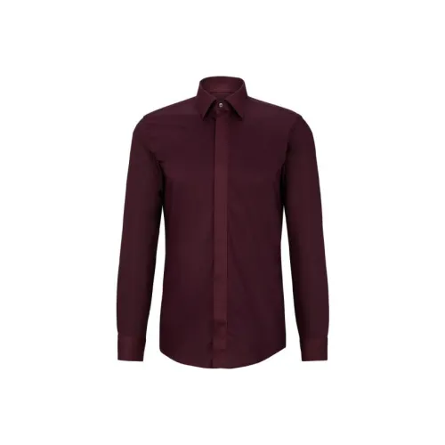 Hugo Boss Темно-фиолетовые Мужские Рубашки