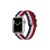 [Трёх-петля Дан Пряжка] Синий, белый, красный - Серебристая пряжка