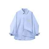 [Heavy Oxford] Светло-синий (Ma Flower Khaki Логотип на груди)