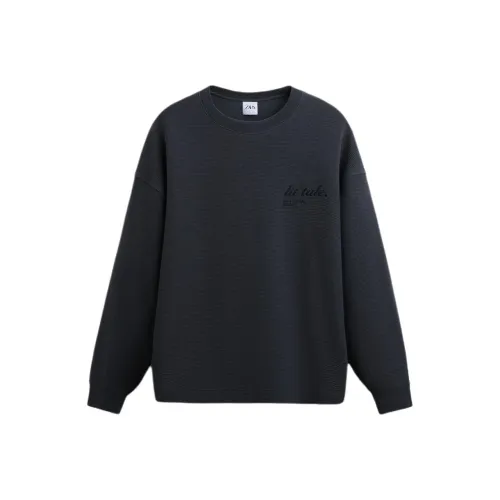 ZARA Темно-серый Мужской Свитшот