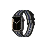 [Три-Кольцо Пряжка] Черный Серый Синий - Черная Пряжка